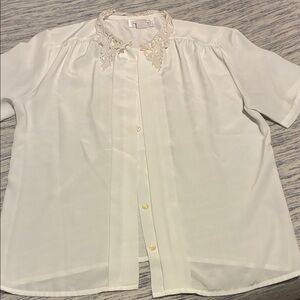 Vintage White Embroidered Blouse